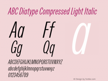 ABC Diatype Compressed Light Italic Version 1.500图片样张