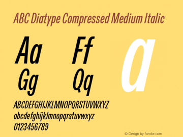 ABC Diatype Compressed Medium Italic Version 1.500图片样张