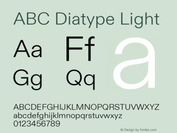 ABC Diatype Light Version 1.500图片样张