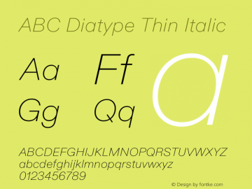 ABC Diatype Thin Italic Version 1.500图片样张