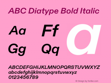 ABCDiatype-BoldItalic Version 1.500图片样张