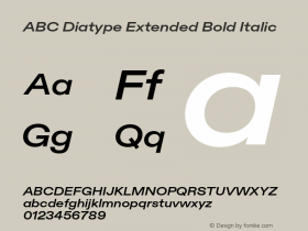 ABCDiatypeExtended-BoldItalic Version 1.500图片样张