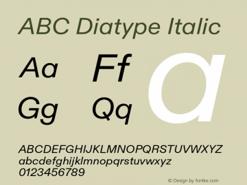 ABCDiatype-Italic Version 1.500图片样张