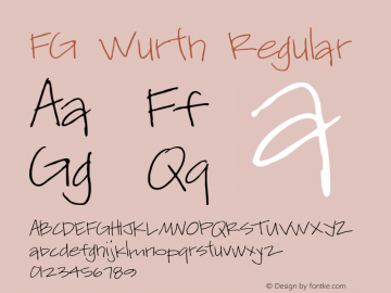 FG Wurth Regular Version 1.000;PS 001.000;hotconv 1.0.38 Font Sample