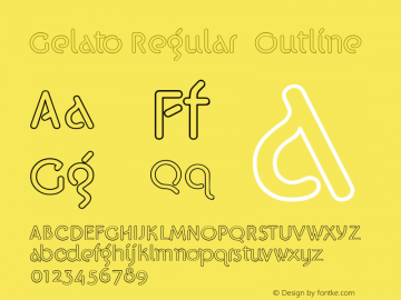 Gelato Regular  Outline Macromedia Fontographer 4.1.5 7/24/03 Font Sample