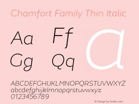 ChamfortFamily-ThinItalic Version 1.000图片样张