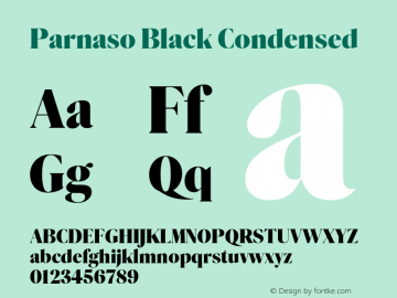 Parnaso Black Condensed Version 0.000;PS 0.0;hotconv 1.0.70;makeotf.lib2.5.58329 DEVELOPMENT图片样张