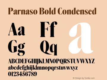 Parnaso Bold Condensed Version 0.000;PS 0.0;hotconv 1.0.70;makeotf.lib2.5.58329 DEVELOPMENT图片样张