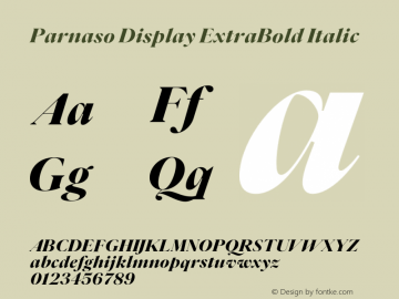 Parnaso Display ExtraBold Italic Version 1.000;FEAKit 1.0图片样张