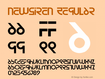 newsiren Regular Version 1.00 May 20, 2006, initial release Font Sample