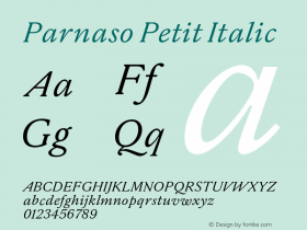 Parnaso Petit Italic Version 1.000;FEAKit 1.0图片样张