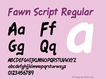 Fawn Script Regular Version 1.0 Font Sample