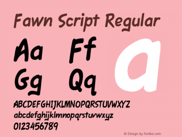 Fawn Script Regular Version 1.0 Font Sample