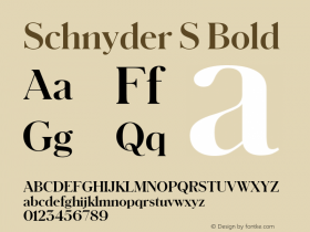 Schnyder S Bold Version 1.001 2018图片样张