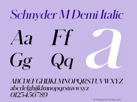 SchnyderM-DemiItalic Version 1.001 2018图片样张