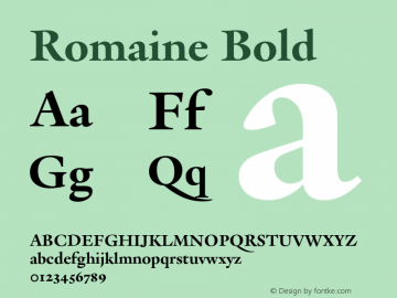Romaine Bold Version 1.001图片样张