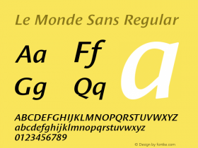 Le Monde Sans SemiBold Italic 001.000图片样张