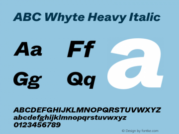 ABCWhyte-HeavyItalic Version 1.200图片样张