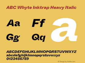 ABC Whyte Inktrap Heavy Italic Version 1.200图片样张