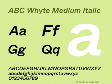 ABC Whyte Medium Italic Version 1.200图片样张
