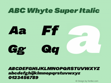 ABC Whyte Super Italic Version 1.200图片样张