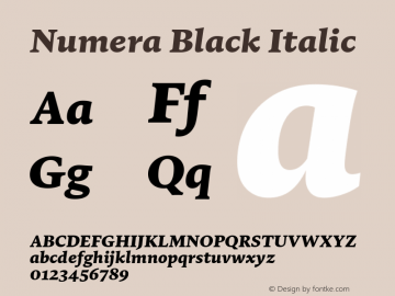 Numera Black Italic Version 1.000图片样张