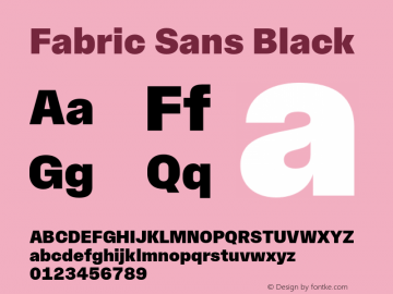 FabricSans-Black Version 1.000图片样张