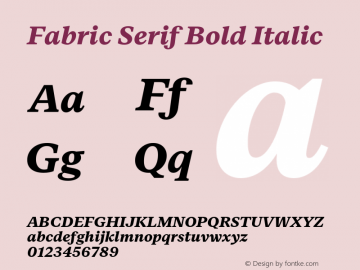 FabricSerif-BoldItalic Version 1.000图片样张