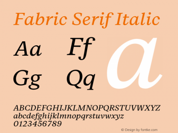 FabricSerif-Italic Version 1.000图片样张