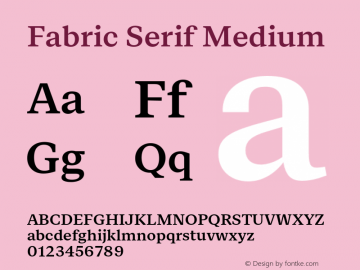 FabricSerif-Medium Version 1.000图片样张