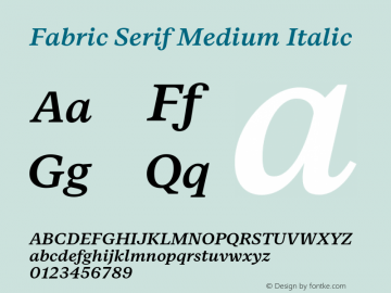 FabricSerif-MediumItalic Version 1.000图片样张