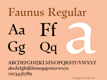 Faunus Regular Version 2.000;PS 1.000;hotconv 1.0.88;makeotf.lib2.5.647800图片样张