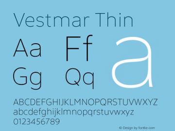 Vestmar Thin Version 1.000图片样张