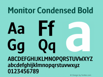 MonitorCondensed-Bold Version 3.001图片样张