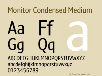 MonitorCondensed-Medium Version 3.001图片样张