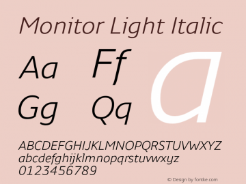 Monitor-LightItalic Version 3.001图片样张