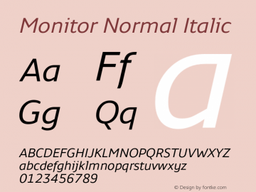 Monitor-NormalItalic Version 3.001图片样张