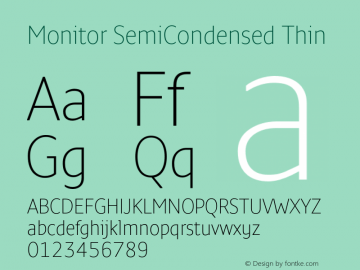 MonitorSemiCondensed-Thin Version 3.001图片样张