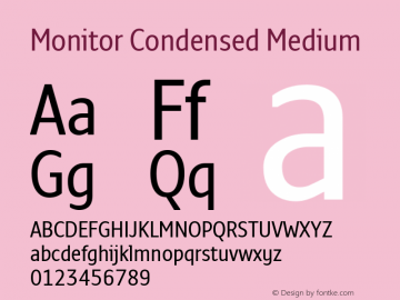 Monitor Condensed Medium Version 3.001图片样张