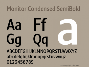 Monitor Condensed SemiBold Version 3.001图片样张