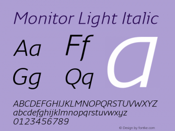 Monitor Light Italic Version 3.001图片样张