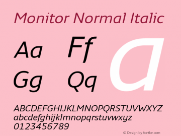 Monitor Normal Italic Version 3.001图片样张