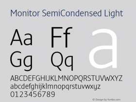 Monitor SemiCondensed Light Version 3.001图片样张