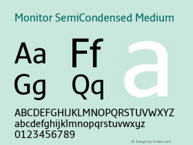 Monitor SemiCondensed Medium Version 3.001图片样张