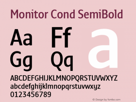 Monitor Cond SemiBold Version 3.001图片样张