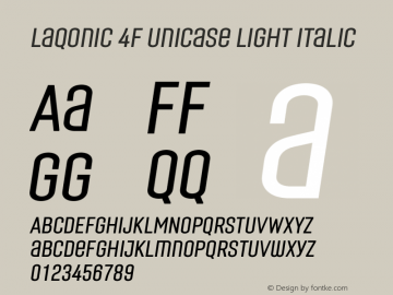 Laqonic 4F Unicase Light Italic 1.0图片样张