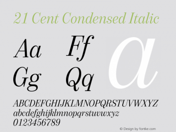 21CentCondensed-Italic 1.0图片样张