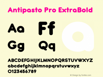 AntipastoPro-ExtraBold Version 1.000 | wf jerry图片样张