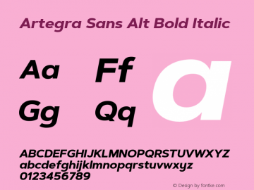 ArtegraSansAlt-BoldItalic Version 1.00;com.myfonts.easy.artegra.artegra-sans.alt-bold-italic.wfkit2.version.4KmQ图片样张