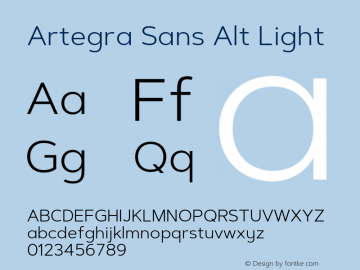ArtegraSansAlt-Light Version 1.00;com.myfonts.easy.artegra.artegra-sans.alt-light.wfkit2.version.4Kpc图片样张